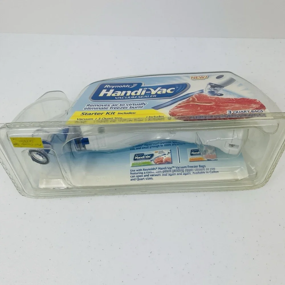 Reynolds Handi Vac Starter Kit Vacuum Food Sealer Freezer Burn Bags Saver New